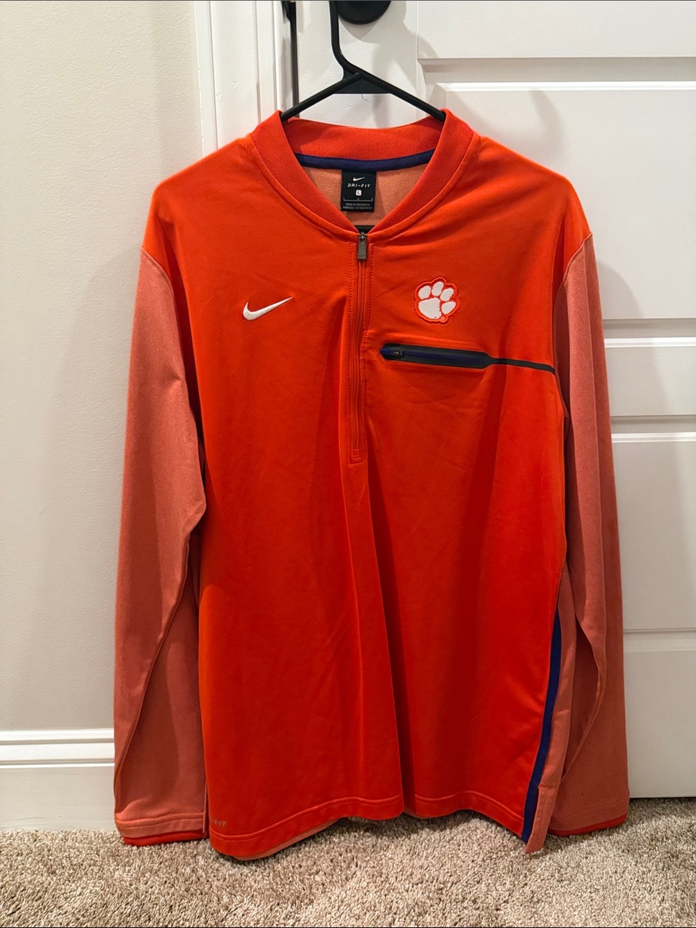 Nike Orange & Coral Clemson Quarter-Zip Pullover